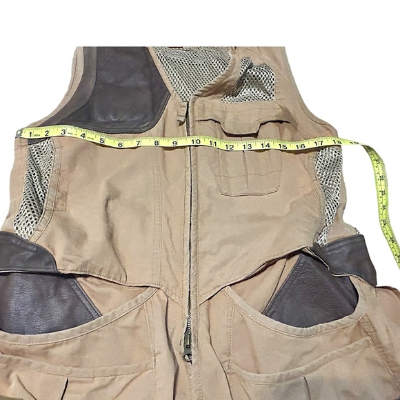 Vintage RARE Eddie Bauer Sport Shooting Vest Mesh Back Leather Trim Utility - Picture 9 of 16